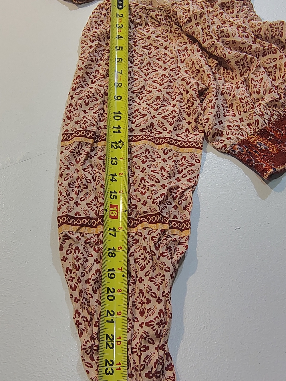 Patrons of Peace Blush Printed Boho Smocked Waist Blouse 100%rayon - Picture 6 of 12